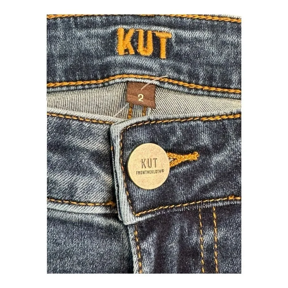 NEW KUT from the Kloth Women's‎ Crop Straight Leg Jeans Size 2 Blue Denim NWT